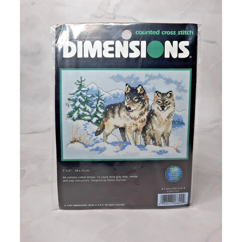 Vintage Dimensions Counted Cross Stitch Kit A Pair of Wolves 7x5